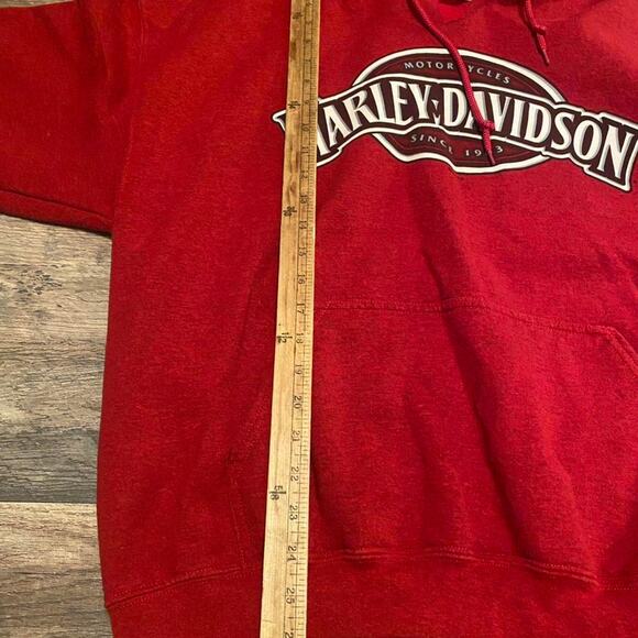 Red harley davidson biker hoodie - Picture 7 of 8